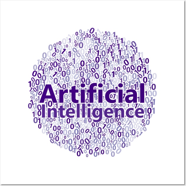 Artificial Intelligence Data Science Word Cloud | Purple Wall Art by aRtVerse